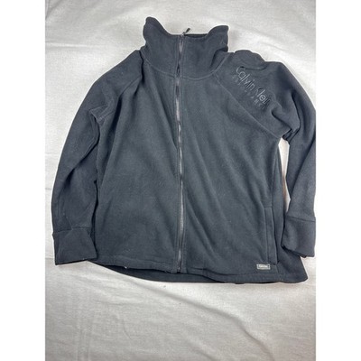 Calvin Klein Performance Womens 3X Black Fleece Full Zip Jacket Quick Dry Active