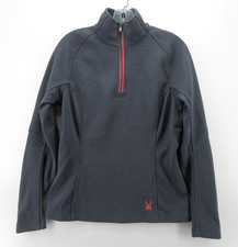 Spyder Sweatshirt Women Medium Gray Core Sweater Thermal Fleece Lined 1/4 Zip