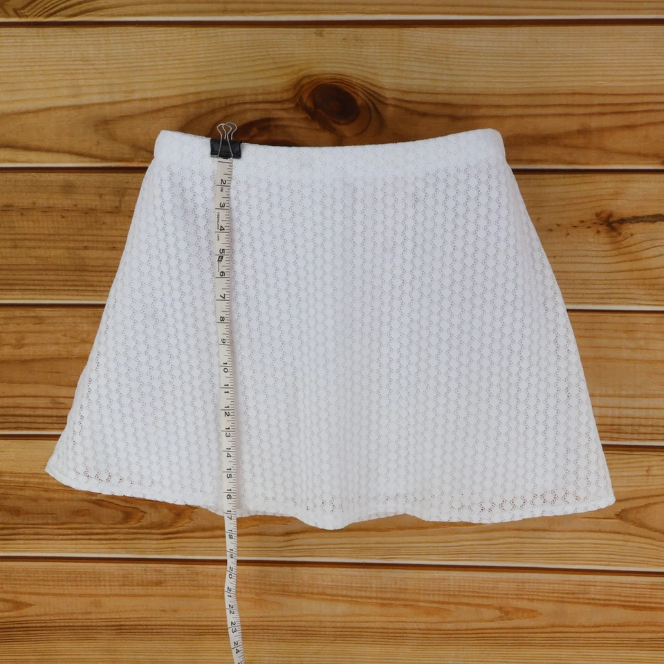 NOBO No Boundaries A-Line Skirt Womens XL White Geometric Stretch Elastic Waist - Image 3 of 4