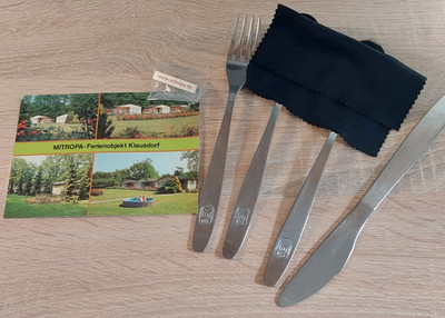 Mitropa Besteck , Pin und eine Postkarte