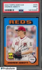2024 Topps Heritage #470 Andrew Abbott Cincinnati Reds RC Rookie PSA 9