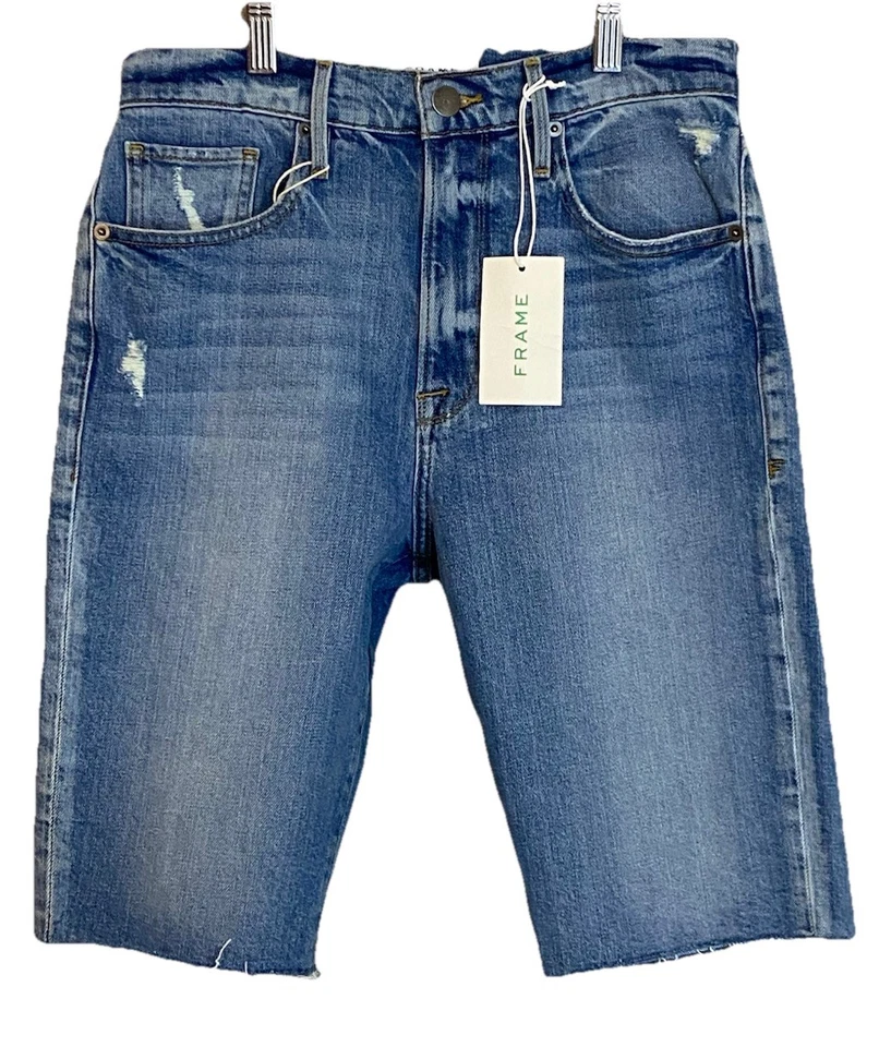 Bermudas Frame Le Vintage Talla 28 Mirada Sand Dobladillo Crudo Envejecido Nuevo con Etiquetas