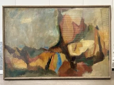 🔥 Vintage Modern Abstract Expressionist Oil Painting, Arnold CHANIN 1960s