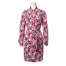 Gucci 472400 Belted Printed Silk Dress Used CYHE-0