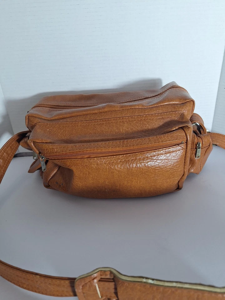 Bolso bandolera de cuero marrón vintage para cámara bolso bandolera viaje al aire libre vacaciones Foto 3 de 4