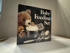 1980 leonard towle silver plate baby feeding training set new in box nib cup lid