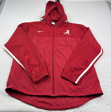Alabama Crimson Tide Nike Jacket Mens XL Red Windbreaker Full Zip Hooded NCAA