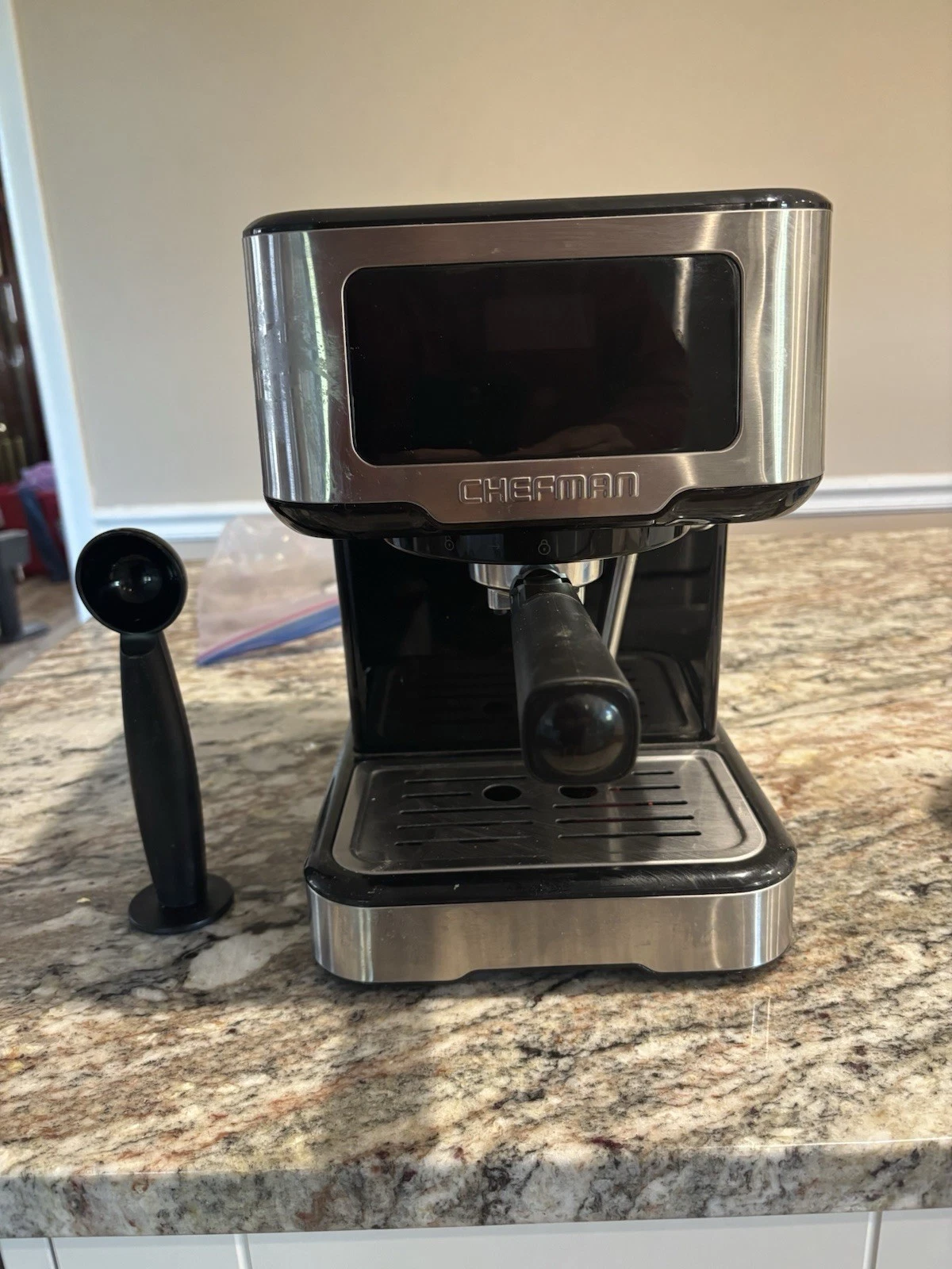 Chefman Barista Pro Espresso Machine Silver Steam Wand Digital Panel Portafilter