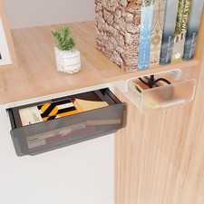 Self Stick Pencil Tray Under Desk Drawer Organizer Table Sundries Storage Box
