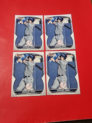 2023 Bowman Draft Paper Base BD-196 Spencer Jones , New York Yankees 4 Card Lot