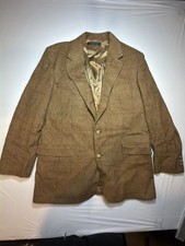 Vintage Brooks Brothers 100% Camel Hair Blazer Brown Plaid 41R USA Made