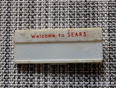 #ad Sears Employee Name Tag Vintage Retro Plastic Department Store Name Tag $9.95