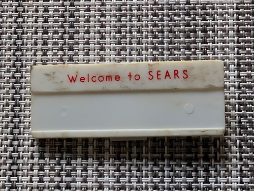 Sears Employee Name Tag - Vintage Retro - Plastic Department Store Name Tag