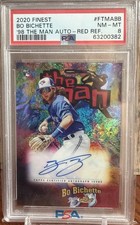 2020 Topps Finest '98 The Man BO BICHETTE AUTO RED REFRACTOR #'d/5 RC PSA 8