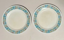 2 MCM Texas-Ware Atomic Design 10” Melamine Plates VGC Retro 1960s