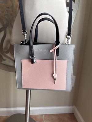 Marc Jacobs ショルダーバッグ グレー/ピンク Marc Jacobs Mini Grind Colorblock Leather Crossbody Tote Bag