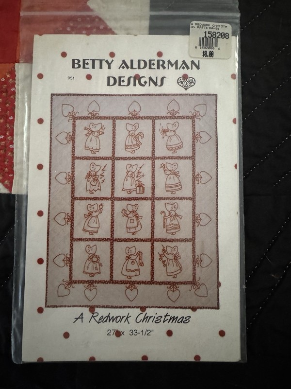 Betty Alderman Designs A Redwork Christmas Applique Quilt Pattern MPN 051