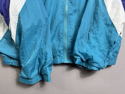 Vintage 90s Wilson Tennis Jacket Sz Large L Blue Purple Full Zip Warmup YKK VTG - Zdjęcie 11 z 23