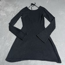 We Wore What Dress Womens Black Open Back Knit Mini Sequin Long Sleeve Witchy
