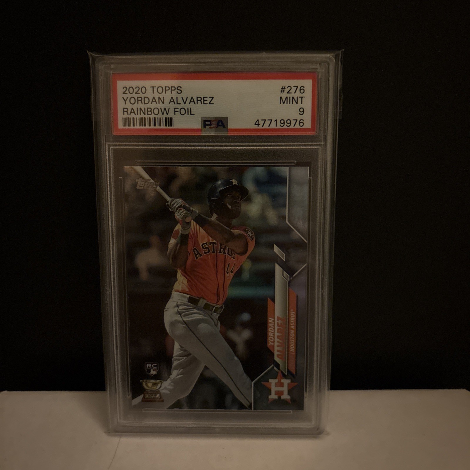2020 Yordan Alvarez Topps Series 1 #276 Rainbow Foil Parallel RC PSA 9 Astros