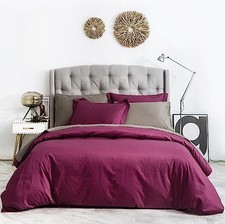 Burgundy Duvet Cover 100% Cotton 3 Pcs Set 1 Elegant Burgundy Queen Marsala