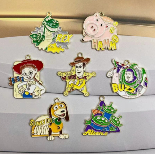 Lot Cartoon Metal Charms DIY Earring Keychain Jewelry Making Pendants 