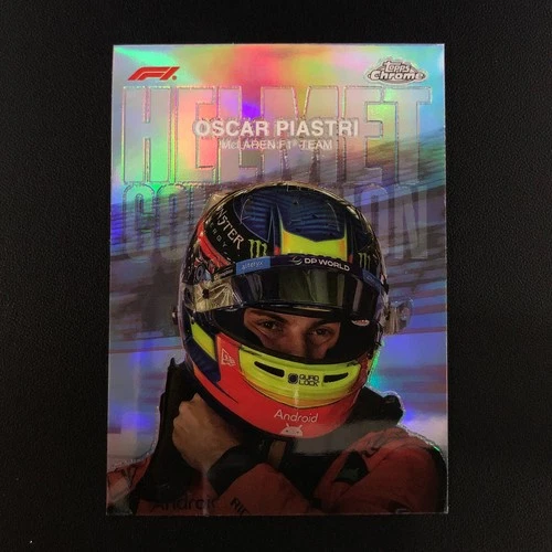 2024 Topps Chrome Formula 1 F1 Helmet Collection Oscar Piastri Refractor