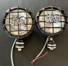 Vintage Kc Hilites 6 Stainless Lights Off Road 4x4 Baja Truck Black Pair Covers