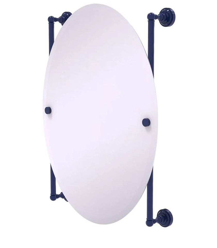 Espejo montado en riel ovalado sin marco Dottingham ALLIED BRASS azul mediterráneo Foto 2 de 2