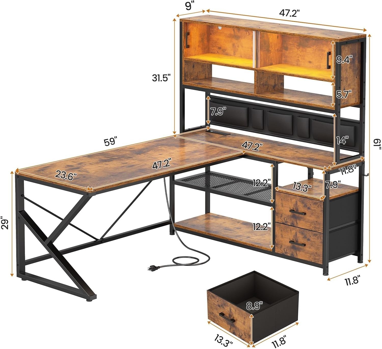 SEDETA L Shaped Computer Desk