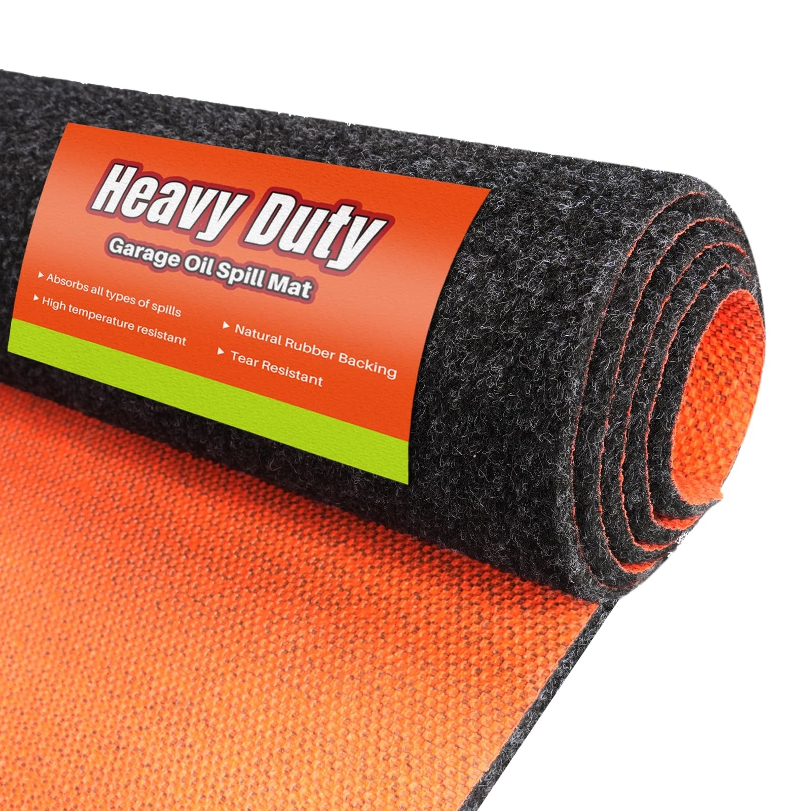 Oil Spill Mat for Garage Floor, Waterproof, 64" x 32", Absorbent & Reusable