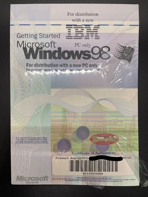 MICROSOFT WINDOWS 98  FULL ENGLISH VERSION OPERATING SYSTEM MS WIN NO CD