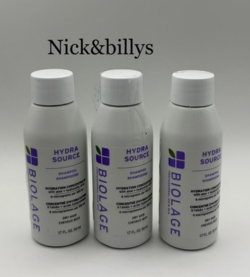 NEW 3X Biolage Hydra Source SHAMPOO Travel Size 50ml/1.7oz Each Free Ship AUTHNT