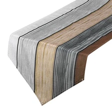 Table Runner 108" x 13", Retro Table Runner, Brown & Grey