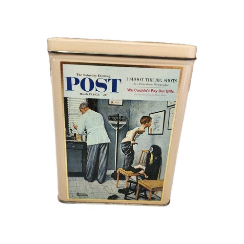 Vintage Saturday Evening Post Illustrations Tin Container By Norman Rockwell - Picture 5 of 11