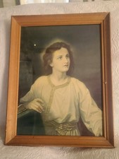 Vintage Framed Art of Young Jesus at Age 12