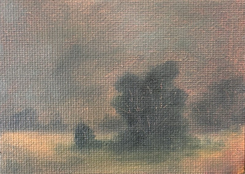ACEO Original Oil Painting Landscape ATC Art Card Nature Abstract by Emmer Plaxe