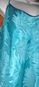 Aquq Blue Shiny  Short Chemise Nightgown 1x Xl Sexy Vintage Lingerie 