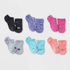 Kids' 6pk Super No Show Athletic Socks - All In Motion  Colors May Vary L