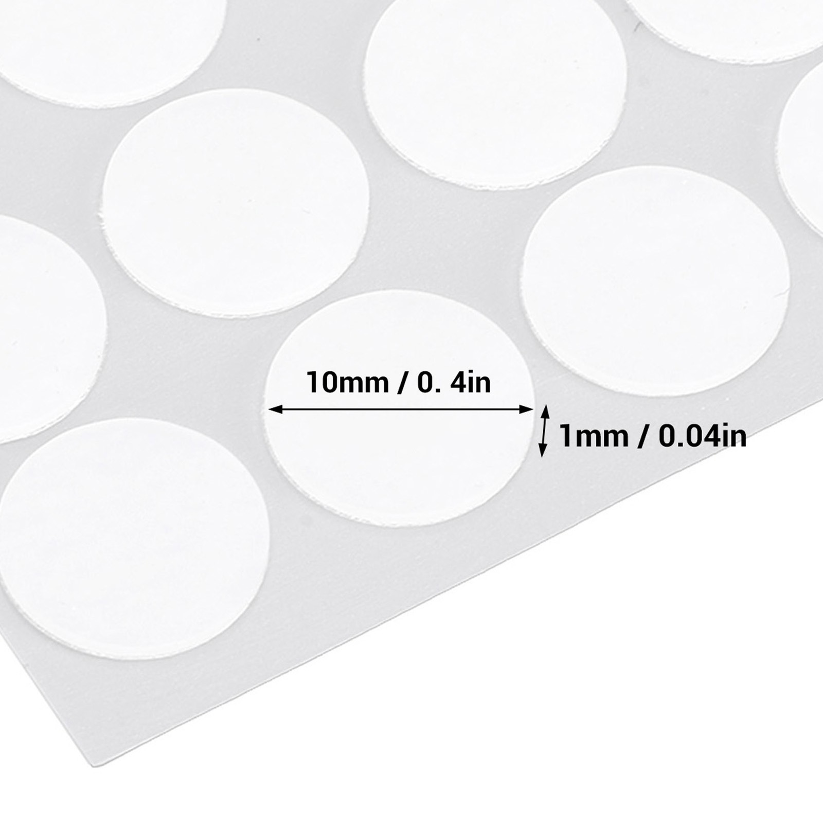 500 Self Adhesive Silicone Bumper Pads Transparent Non Slip Cabinet Dots 10x1mm