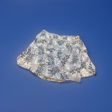 VTG RF Sport 100 Linen Skort 18 USA Tropical Leaf Print Wrap Shorts Y2K Coastal