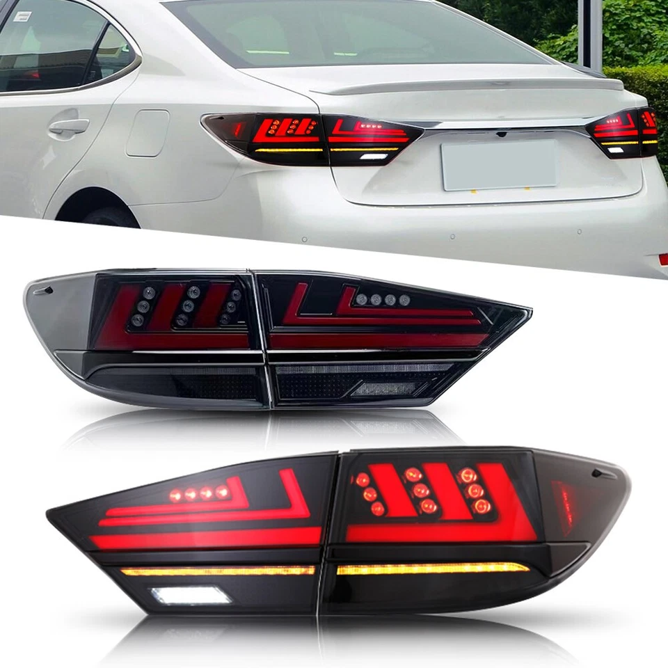 Smoked LED Tail Lights For Lexus ES350 ES 300h 2013-2018 Rear Lamps Assembly - Image 2 of 4