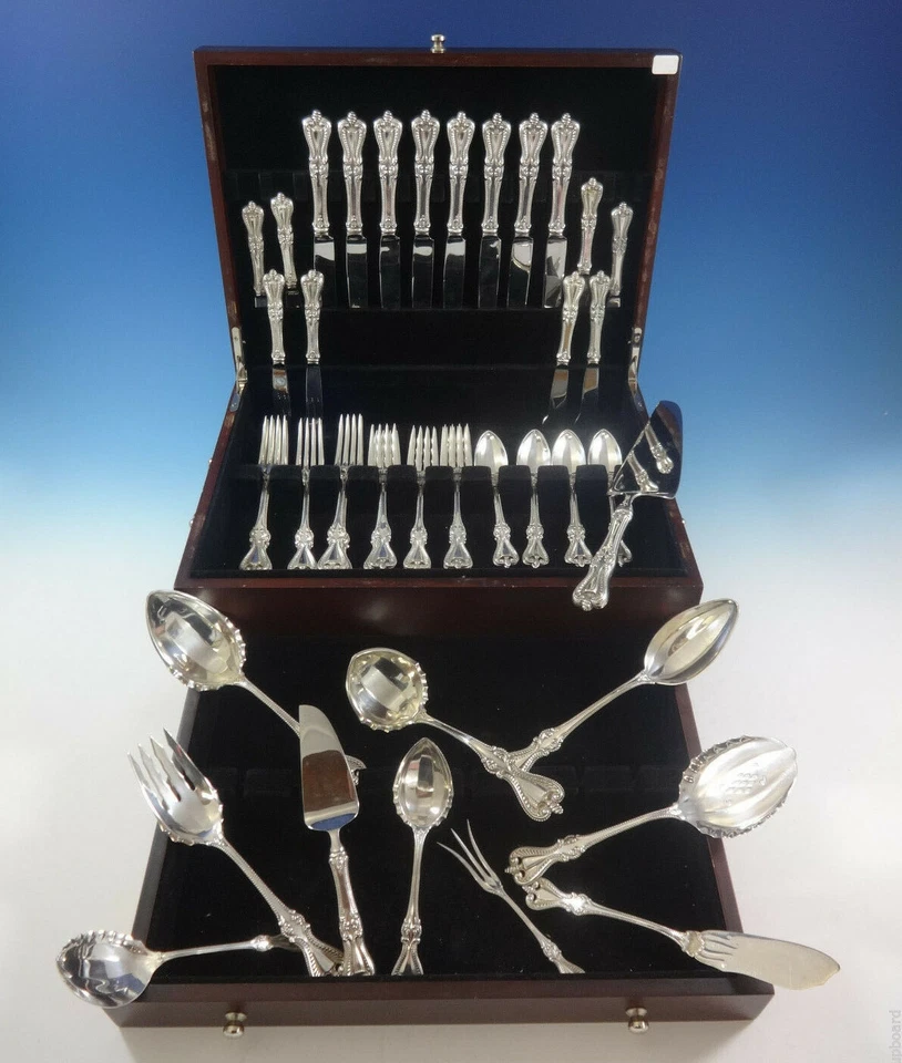 Juego de cubiertos Old Colonial by Towle de plata de ley para 8 servicio 51 piezas Foto 2 de 4