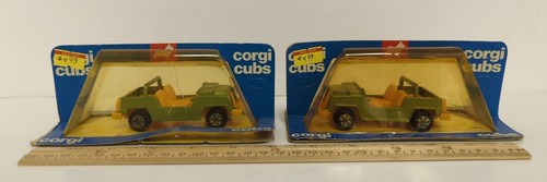 (2) Corgi Cubs green JEEP #R501 - 3.5" diecast 1976 - MIP