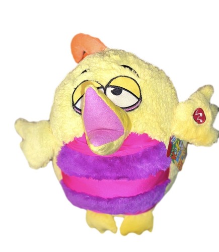 "Almohada redonda de felpa amarilla de 17"" para pájaros KooKoo con kool ¡llama cuando te amen! NUEVO - Imagen 2 de 4