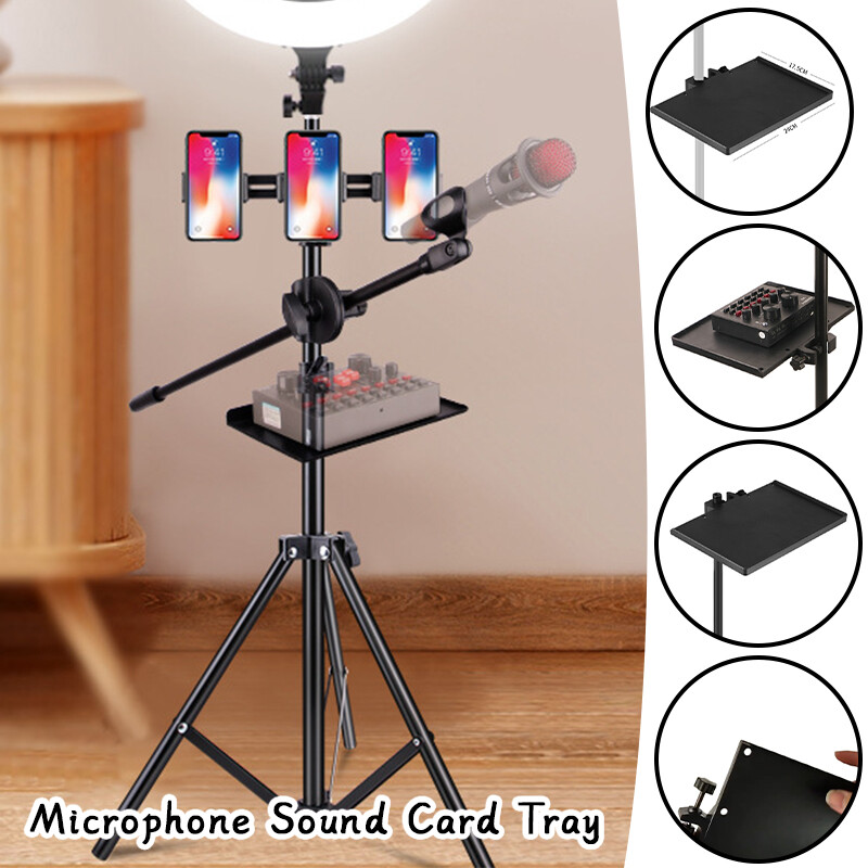 Microphone Sound Card Tray Multimedia Stand For Tripod Live Broadcast Universal-image