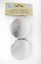 Round Metal Storage Containers 3" diameter 2 Pk aluminum storage craft supplies