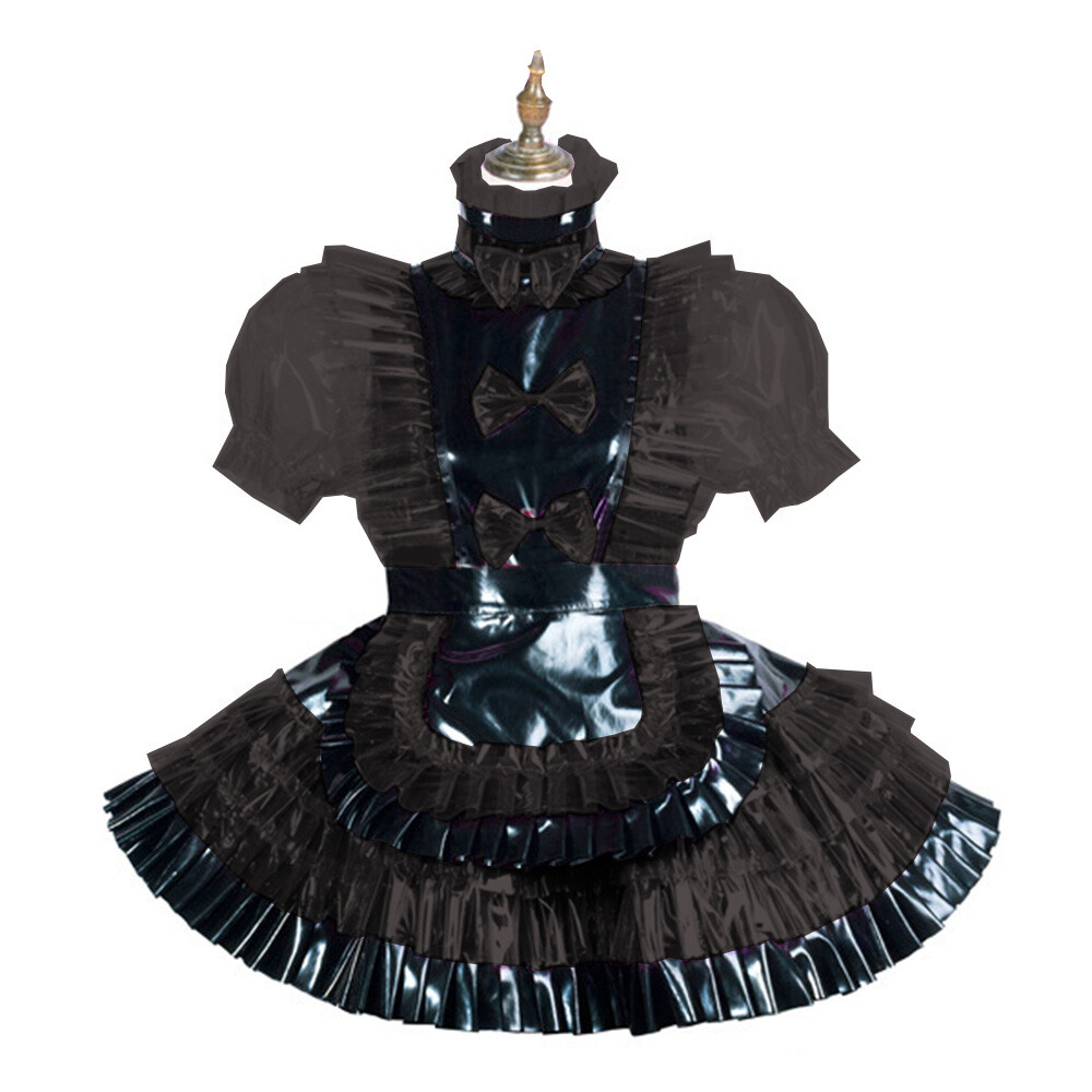 French Maid Sissy Sexy Girl Lockable PVC Dress Cosplay Costumes Tailor-made image 6