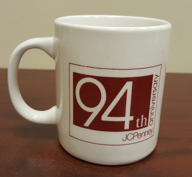 Vintage JCPenney 94th Anniversary White Coffee Mug 19021996 B23 eBay
