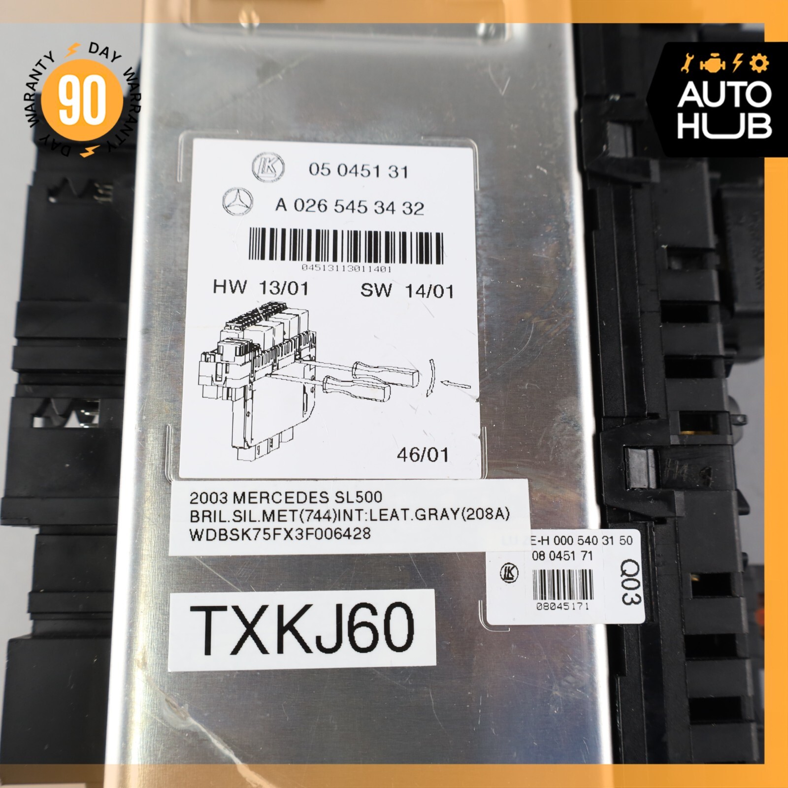 03-12 Mercedes R230 SL500 SL55 Front Left SAM Fuse Box Control Module OEM